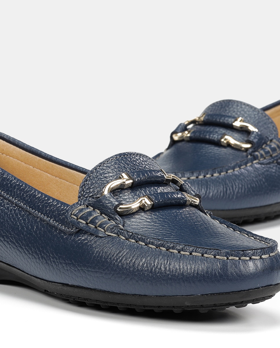 Imagen 7 de Mocasín de mujer en piel con adorno - Fluchos - Azul marino Azul marino