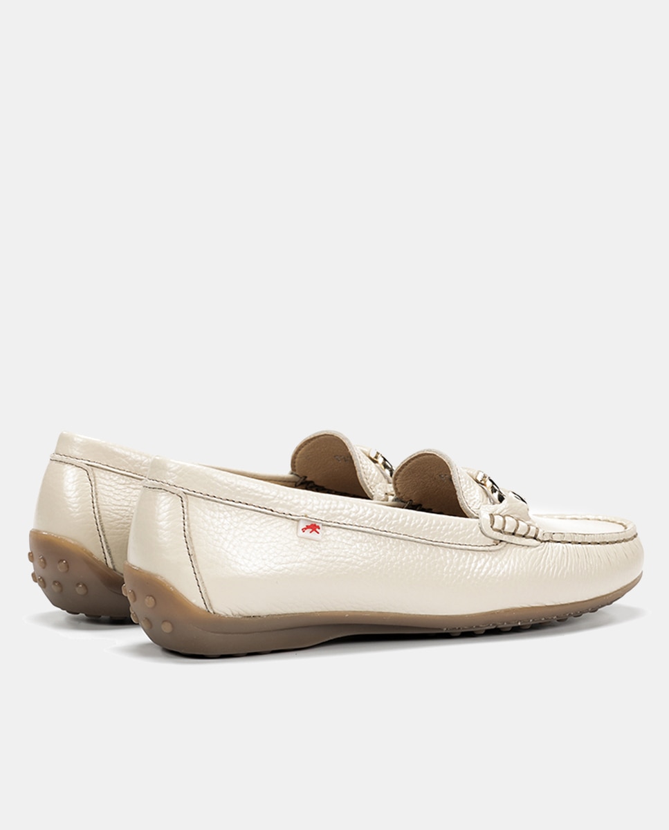 Imagen 3 de Mocasín de mujer en piel con adorno - Fluchos - Natural Natural