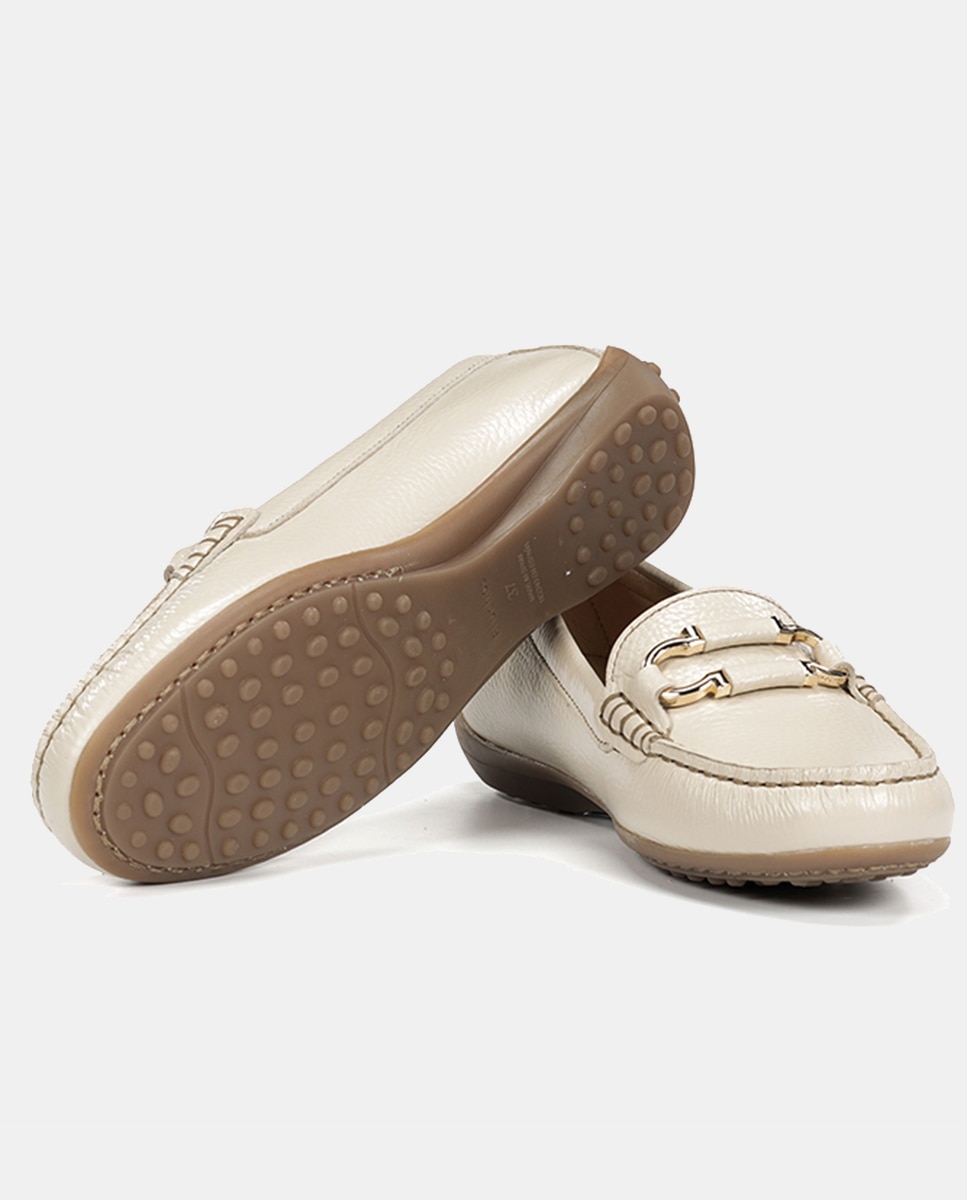 Imagen 4 de Mocasín de mujer en piel con adorno - Fluchos - Natural Natural