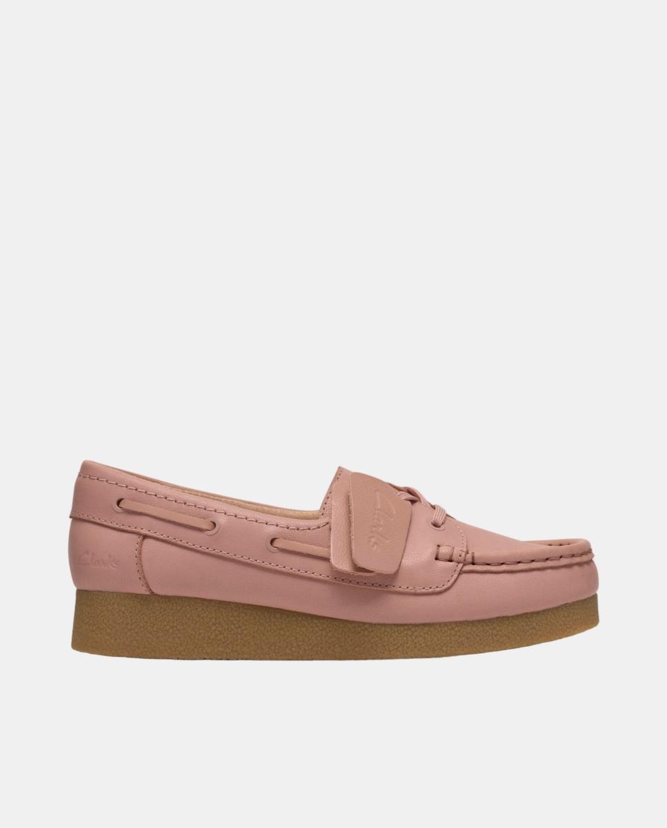 Clarks - ZAPATO WallabeeEVOSea Light Pink Lea en color Light Pink Lea con suela de Goma.
