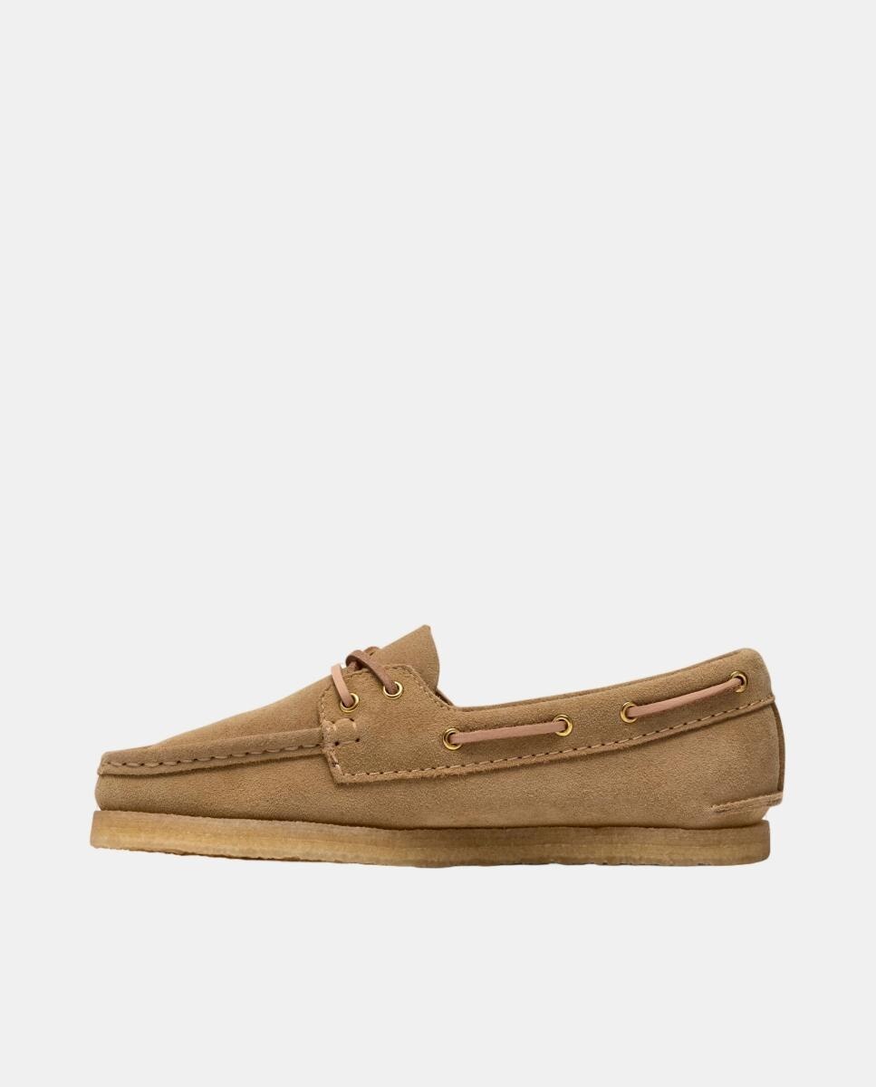 Sapatos em Camurça com Sola de Crepe - Godney Boat Maple Castanho Suave-2