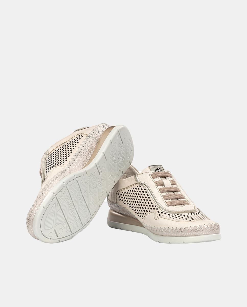 Sapatos em Pele Perfurados Natural-4