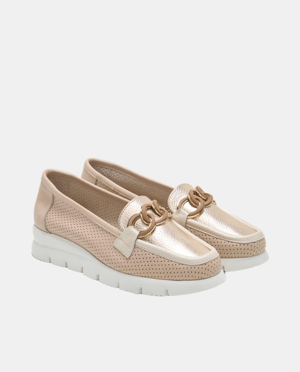 Mocasín con cadena eslabones - 24HRS - Oro Oro-2