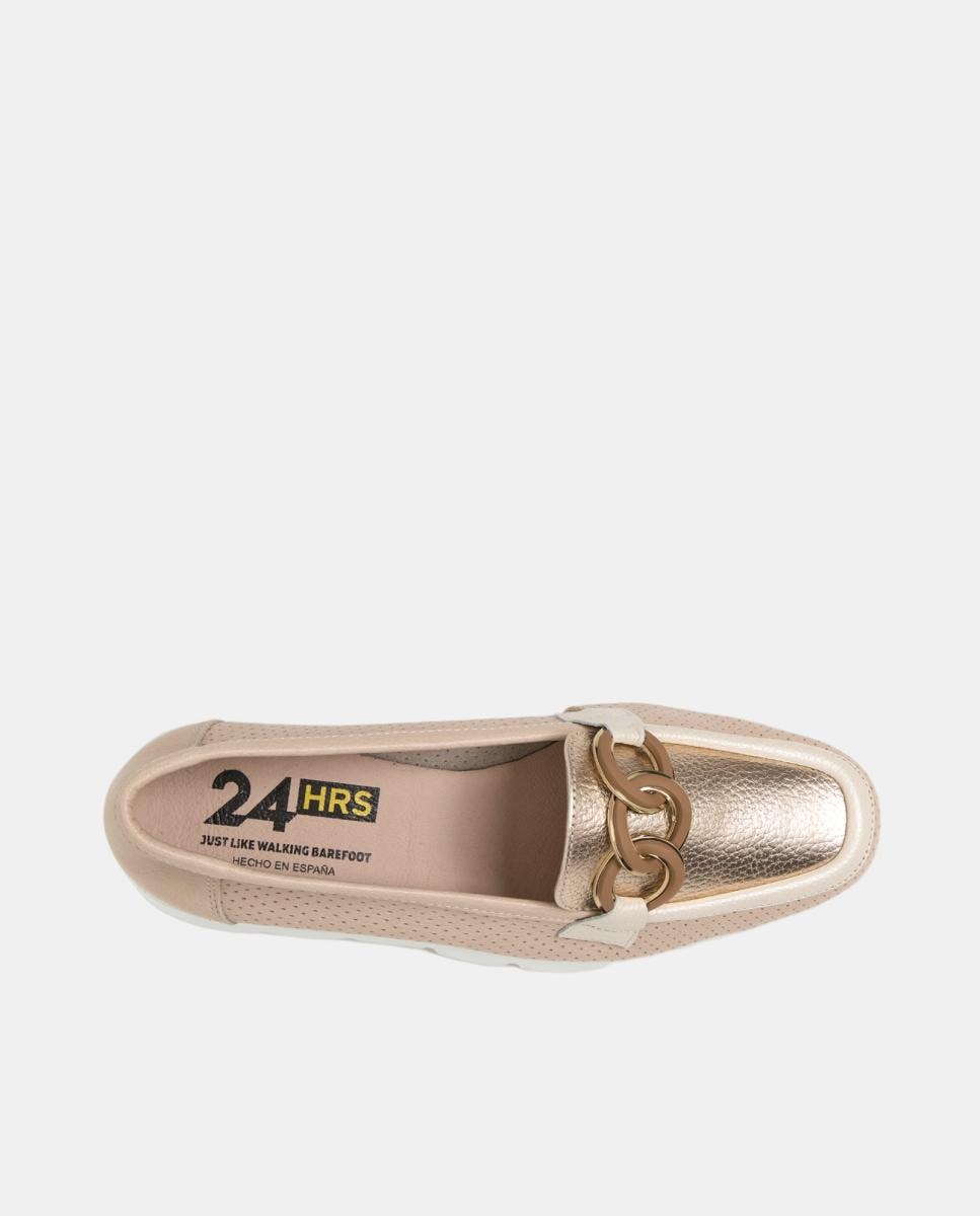 Mocasín con cadena eslabones - 24HRS - Oro Oro-3