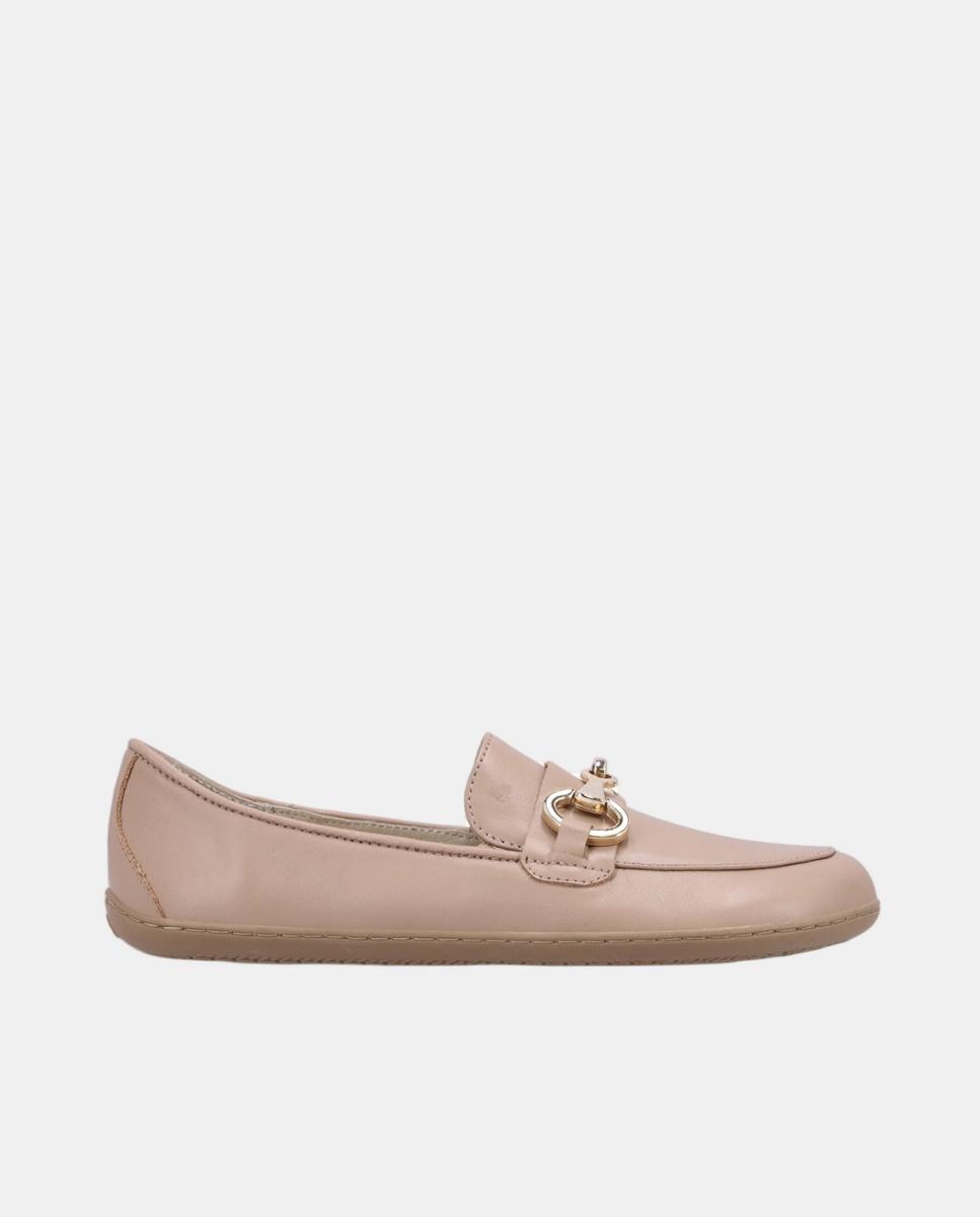 Imagen 0 de Mocasines para mujer en piel y suela plana sin drop Marrón claro