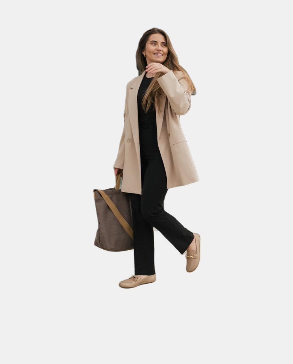 Mocasines para mujer en piel y suela plana sin drop - Be Lenka - Marrón claro Marrón claro-12