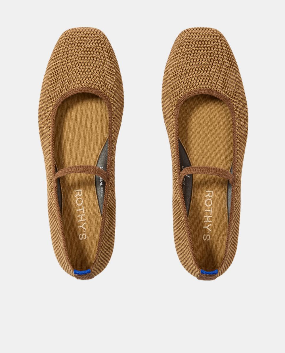 Mercedita ponta quadrada textil max Castanho-7