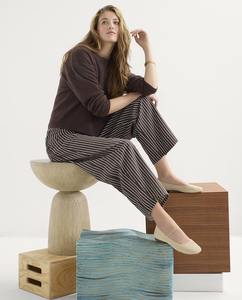 Mercedita ponta quadrada textil max Natural-2