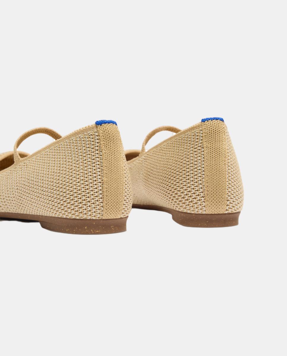 Mercedita ponta quadrada textil max Natural-3