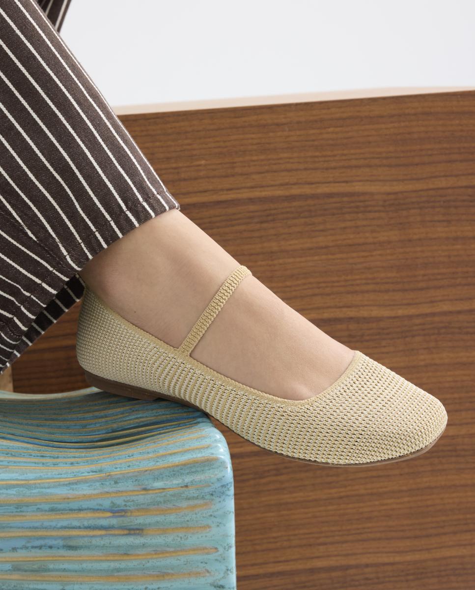 Mercedita ponta quadrada textil max Natural-6