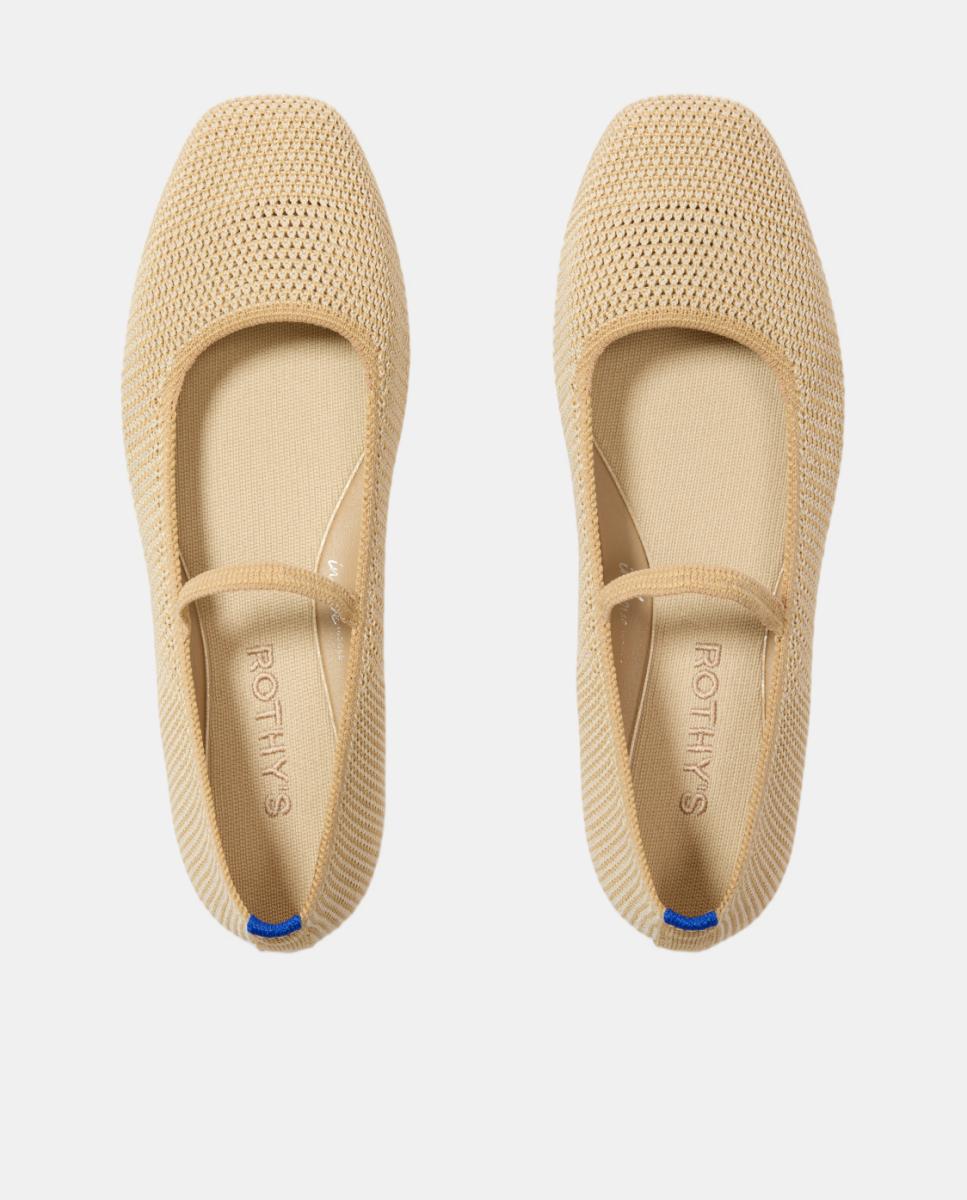 Mercedita ponta quadrada textil max Natural-7