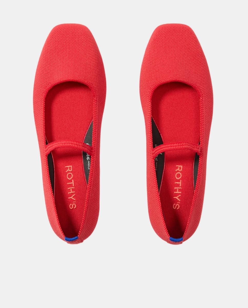 Mercedita ponta quadrada textil max Vermelho-7