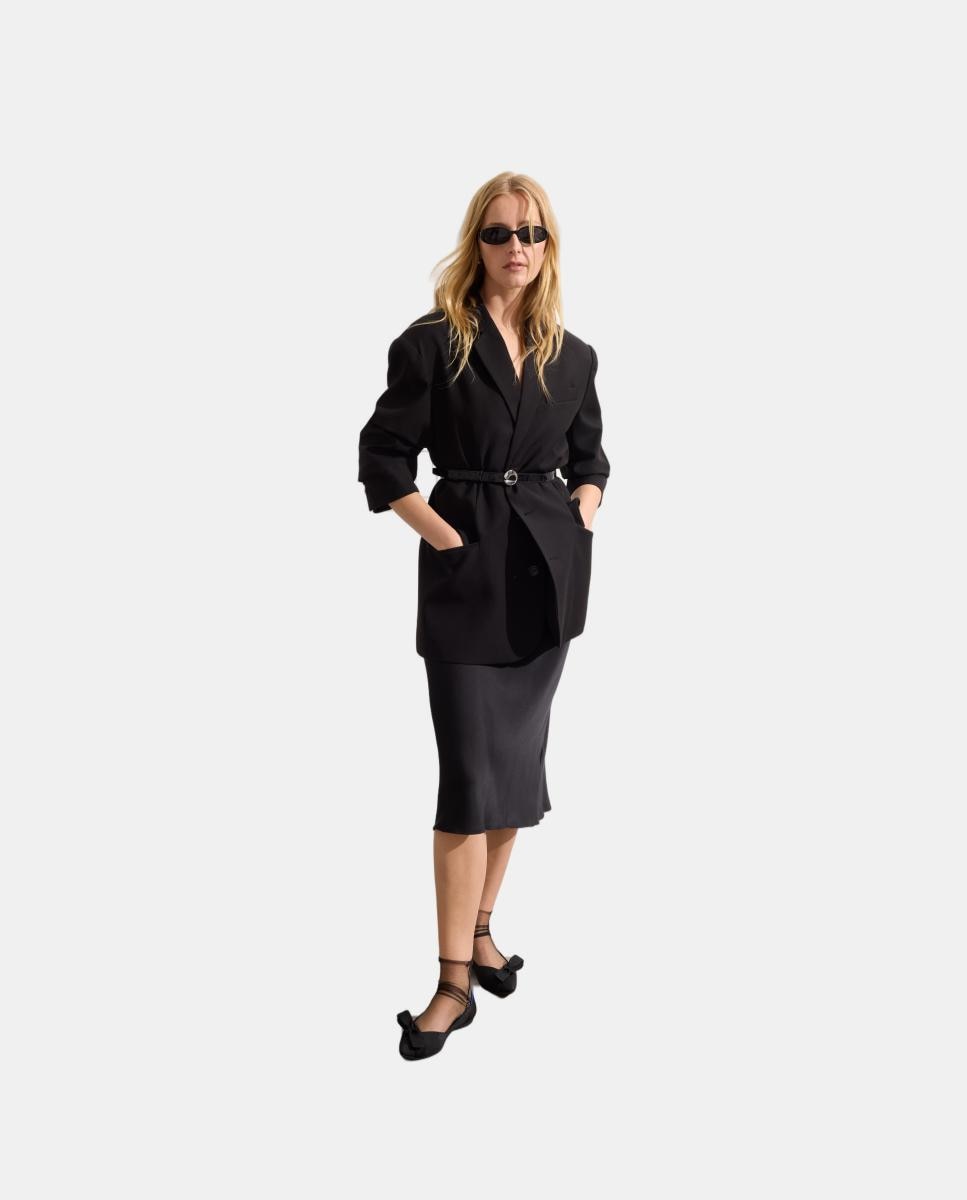Sabrinas ponta com laço textil Preto-2
