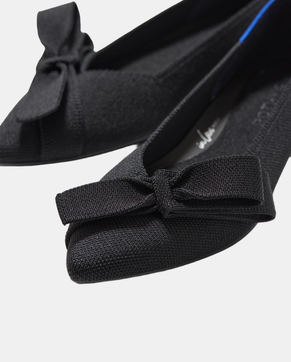 Sabrinas ponta com laço textil Preto-4