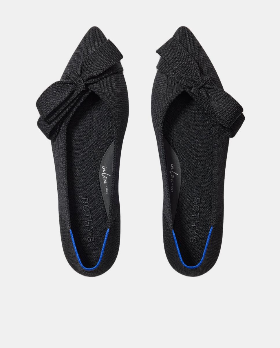 Sabrinas ponta com laço textil Preto-7
