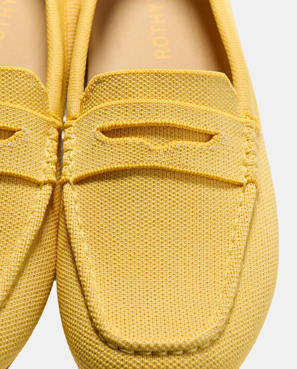 Mocassins com Biqueira Quadrada Amarelo-4