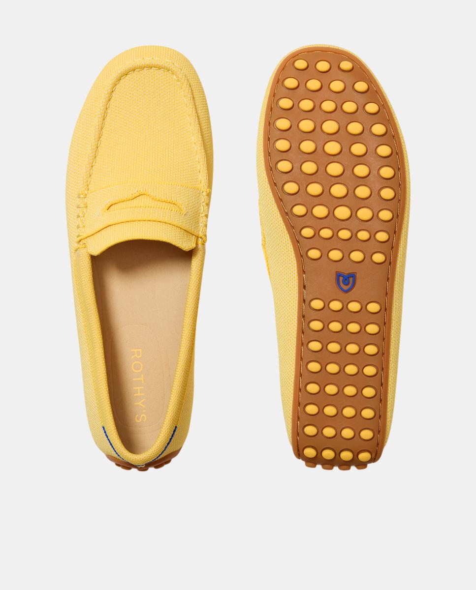 Mocassins com Biqueira Quadrada Amarelo-8