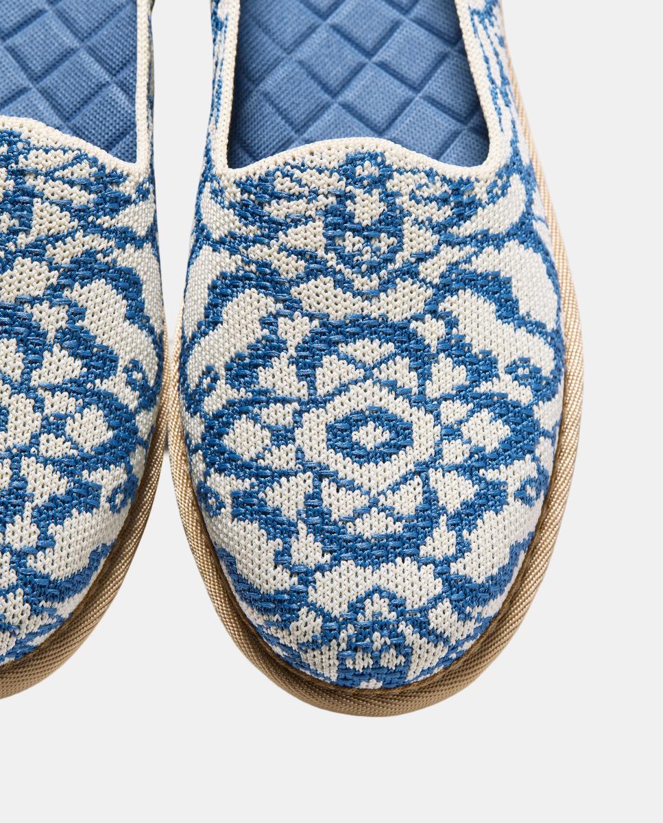 Mocassins em Tecido Flexível e Palmilha Acolchoada Azul-4