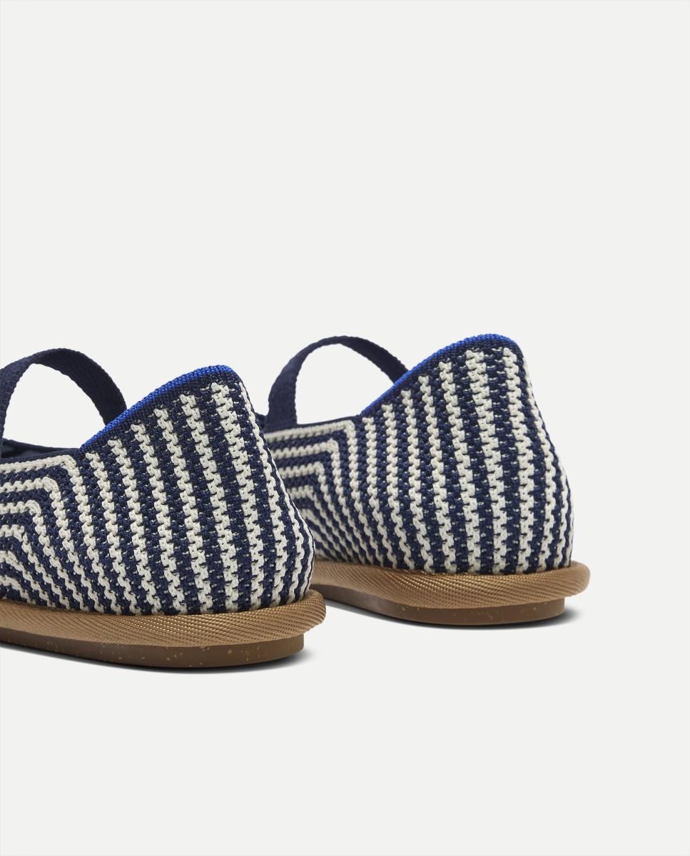 Sapatos de Presilha com Tira Elástica e Tecido Flexível Azul-3