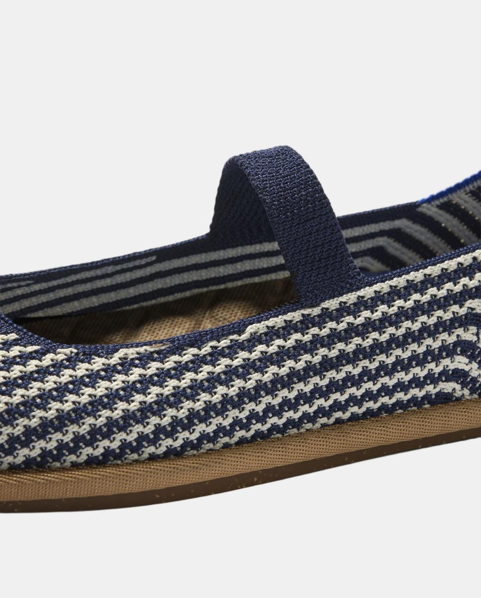 Sapatos de Presilha com Tira Elástica e Tecido Flexível Azul-4