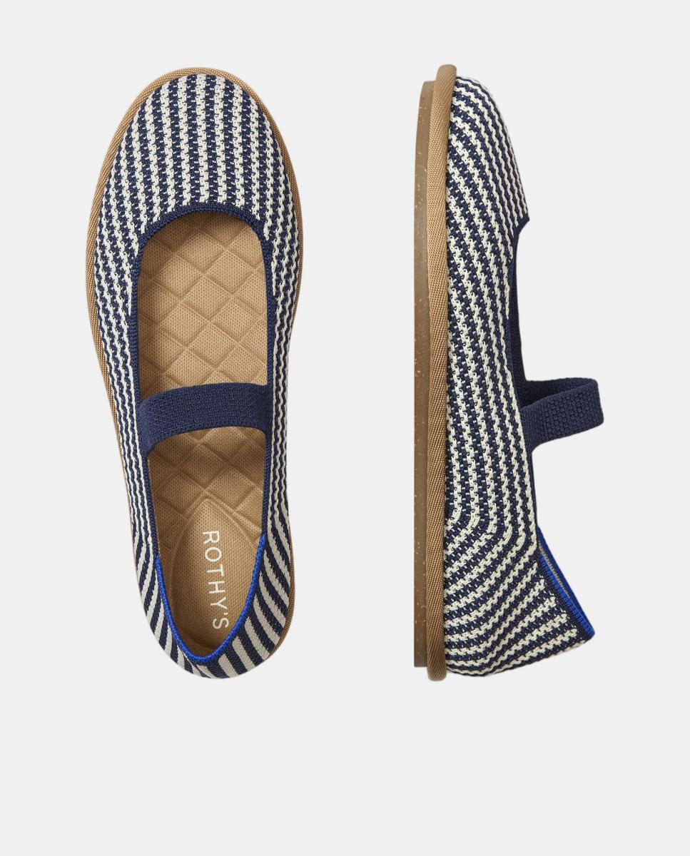 Sapatos de Presilha com Tira Elástica e Tecido Flexível Azul-7