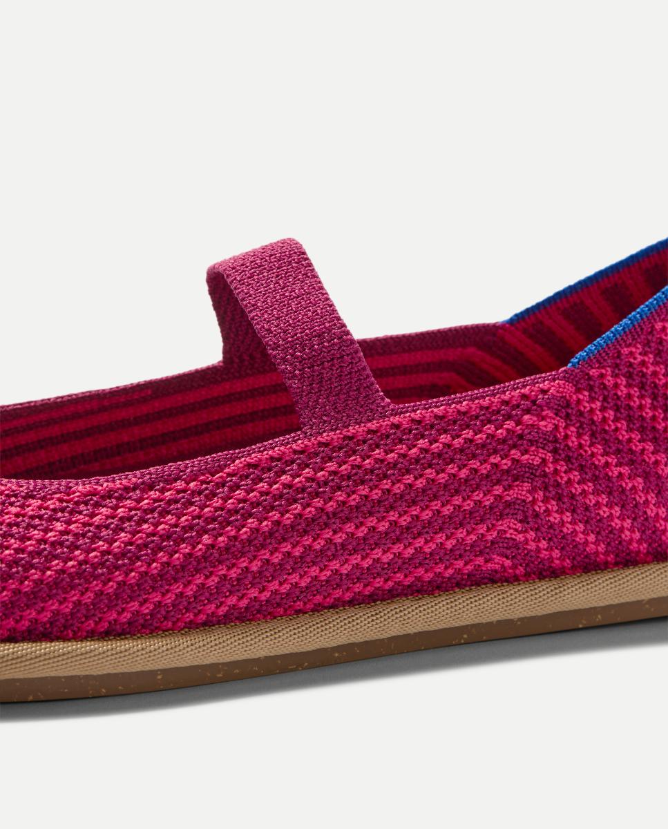 Sapatos de Presilha com Tira Elástica e Tecido Flexível Rosa-4