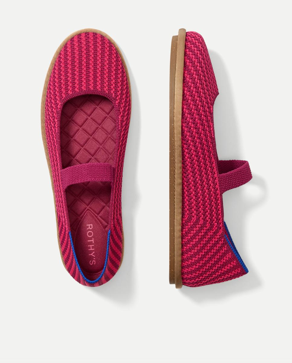 Sapatos de Presilha com Tira Elástica e Tecido Flexível Rosa-7