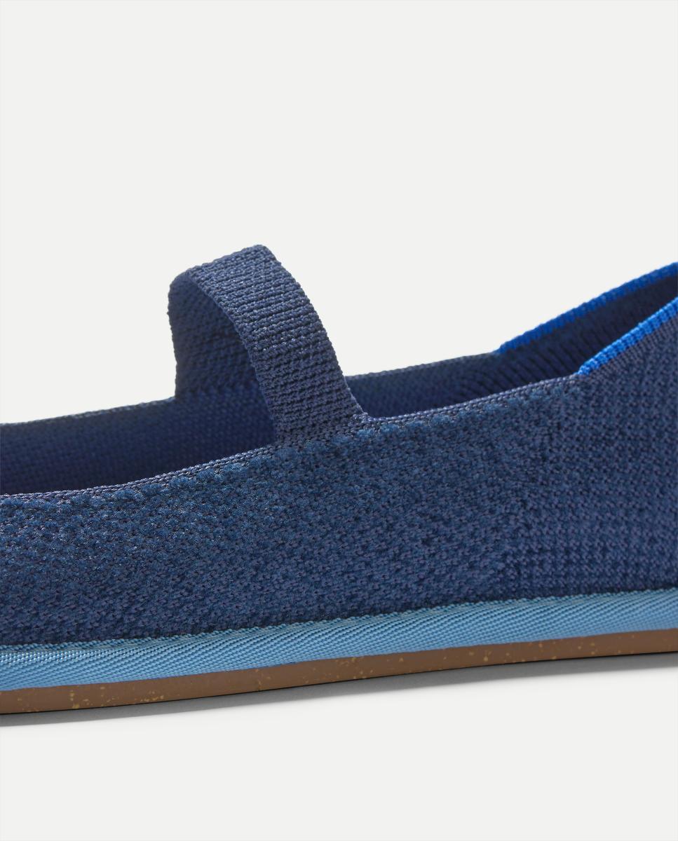 Sapatos de Presilha com Tira Elástica e Tecido Flexível Azul-4