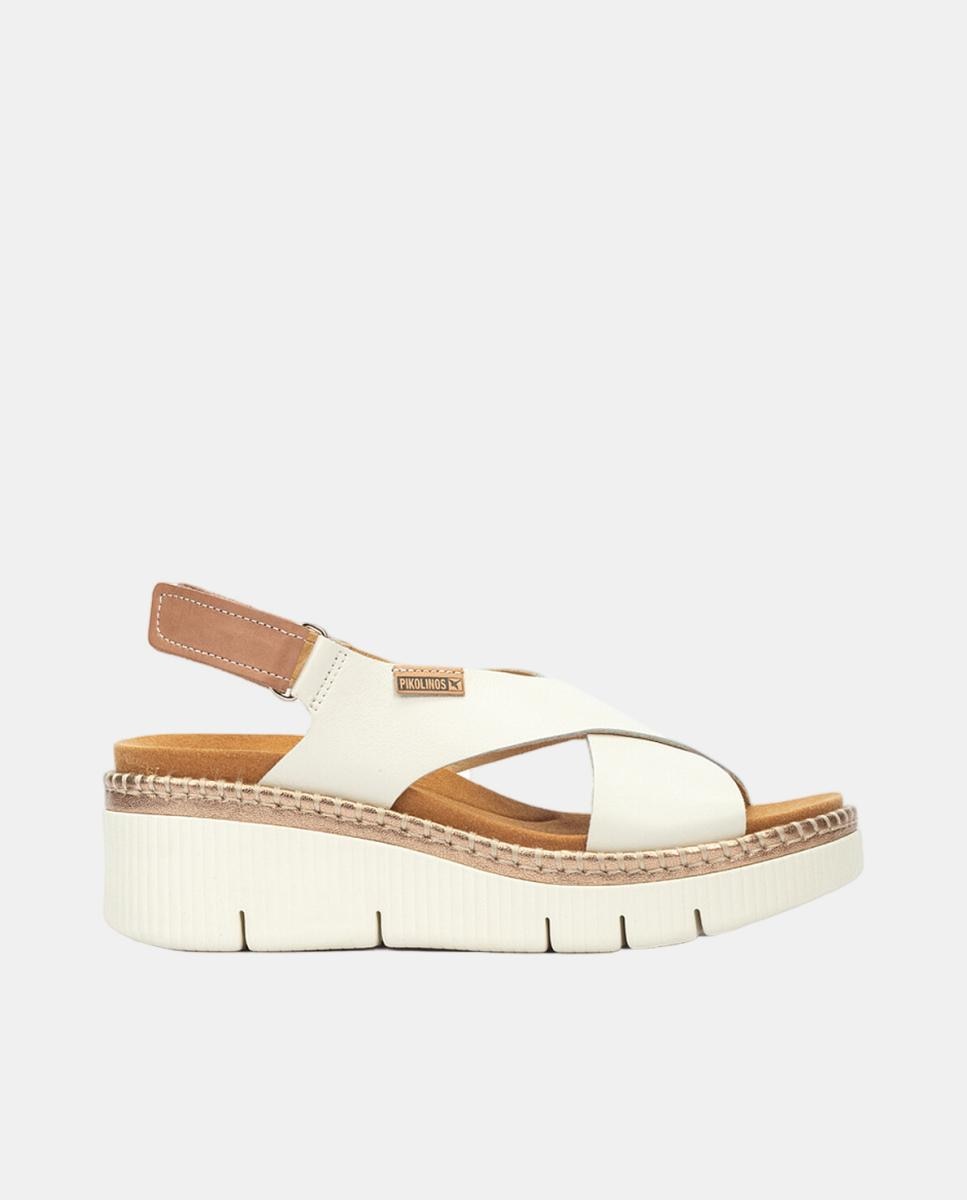Pikolinos - Sandalias cuña de mujer en piel.