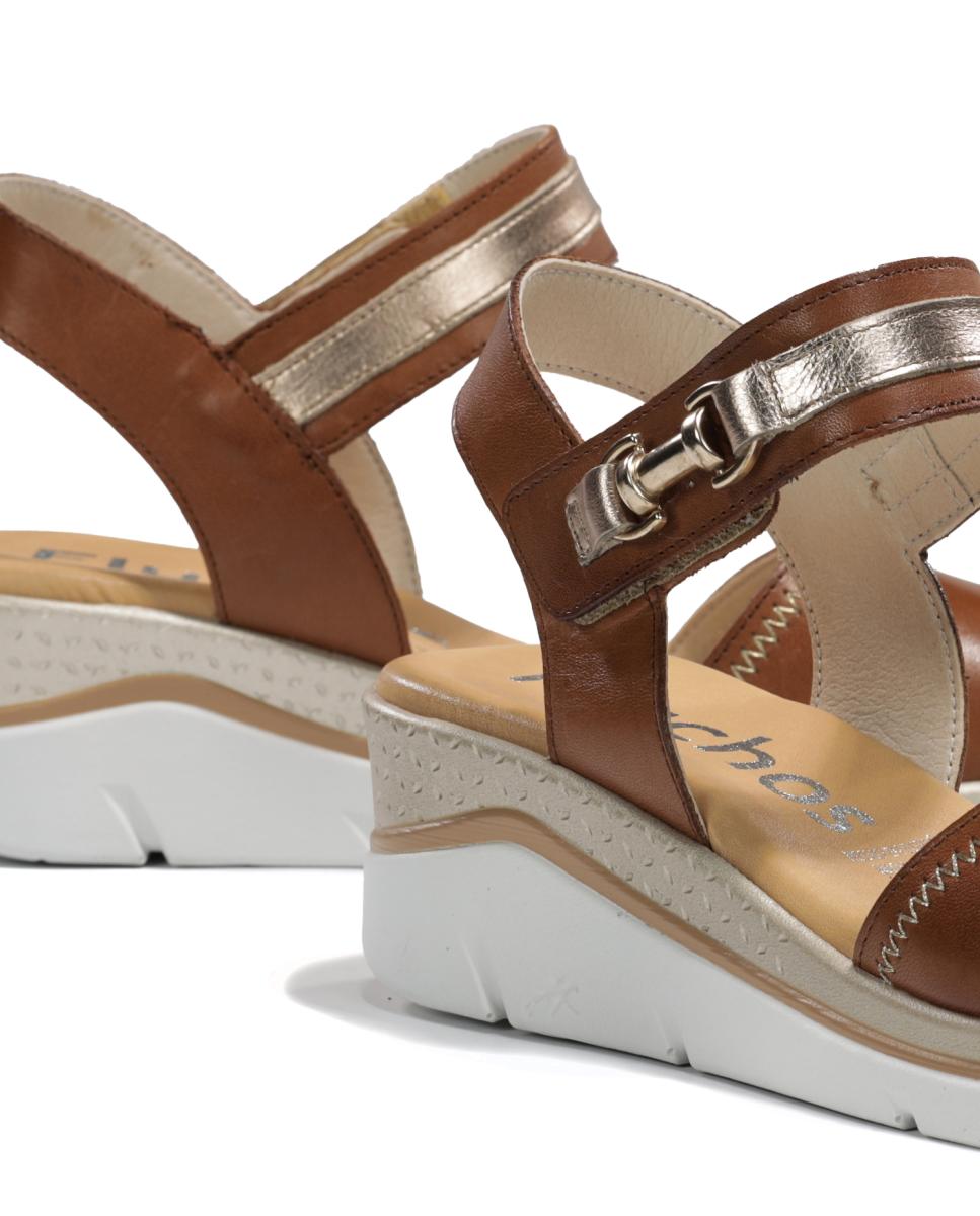 Sandálias em Pele com Fecho de Velcro Couro-7