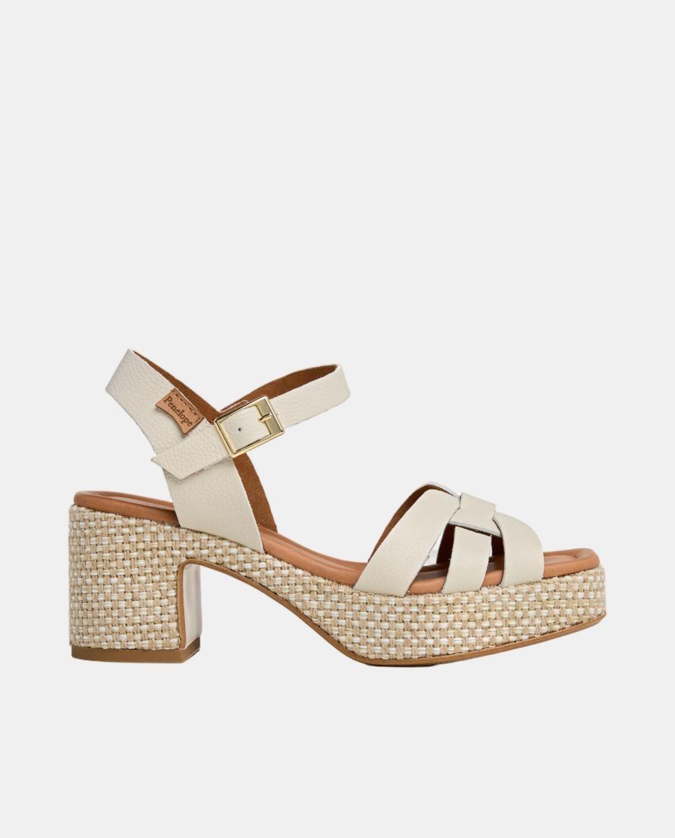 Sandalia con plataforma - Penelope - Blanco Hueso Blanco Hueso-1