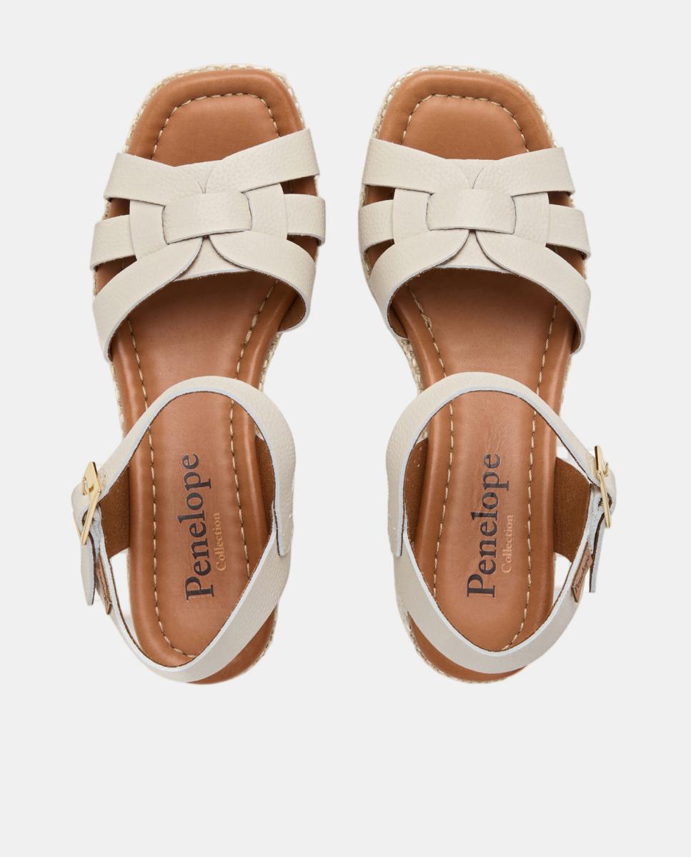 Sandalia con plataforma - Penelope - Blanco Hueso Blanco Hueso-2