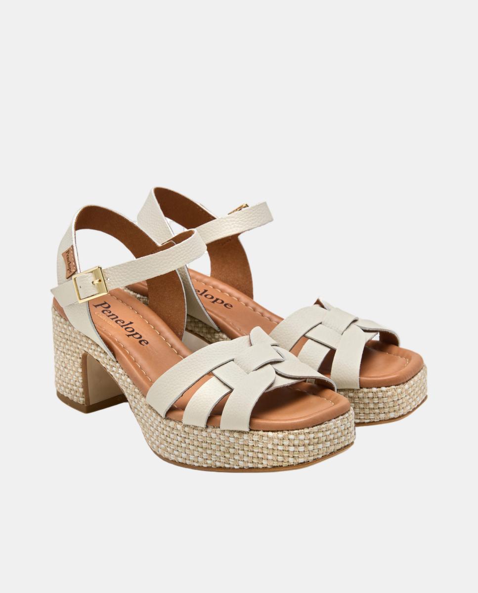 Sandalia con plataforma - Penelope - Blanco Hueso Blanco Hueso-3