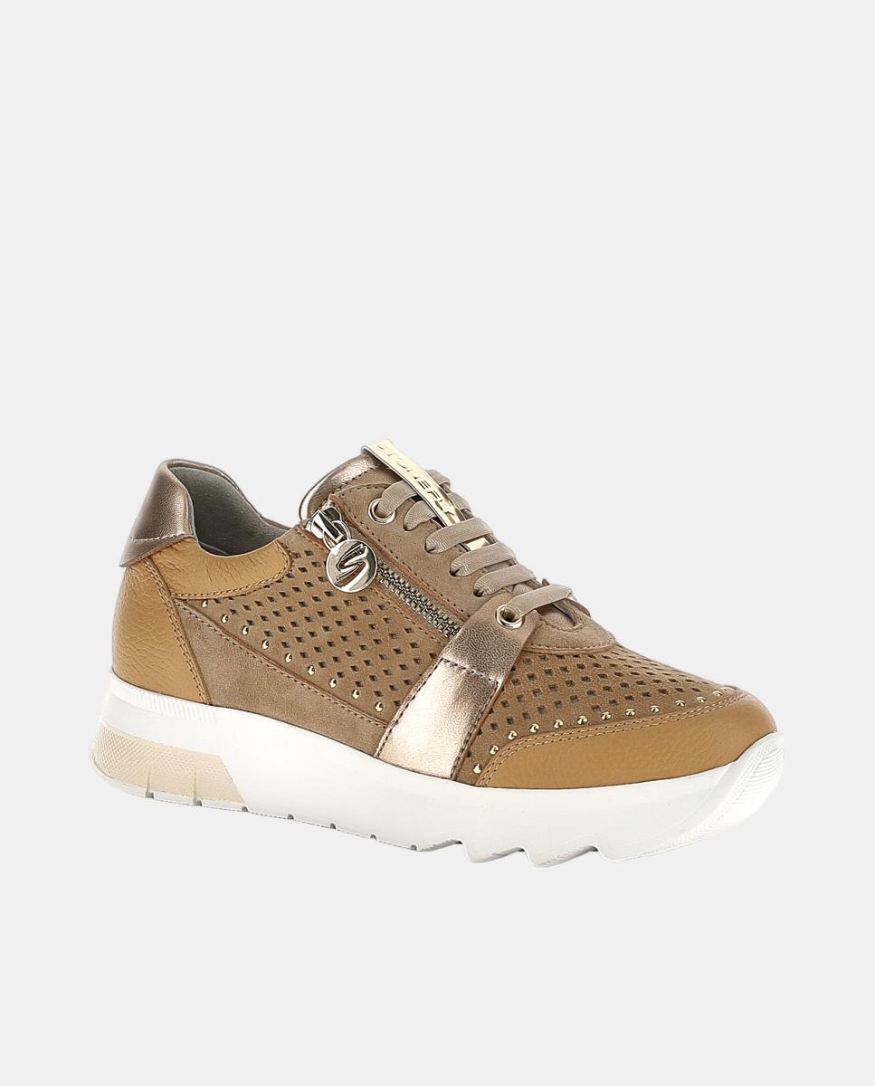 Sapatilhas de Atacadores com Fecho de Correr Lateral Natural-2