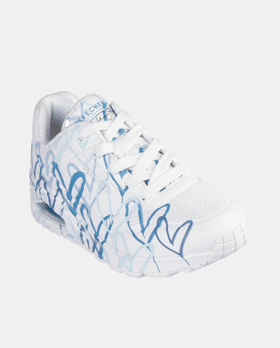 Sapatilhas desportivas de mulher Street Uno multicolor com atacadores Branco-2