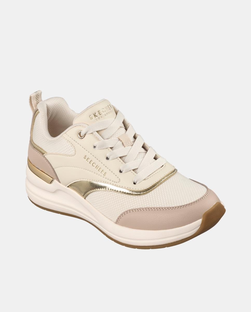 Sapatilhas Casual com Cunha Oculta Natural-3