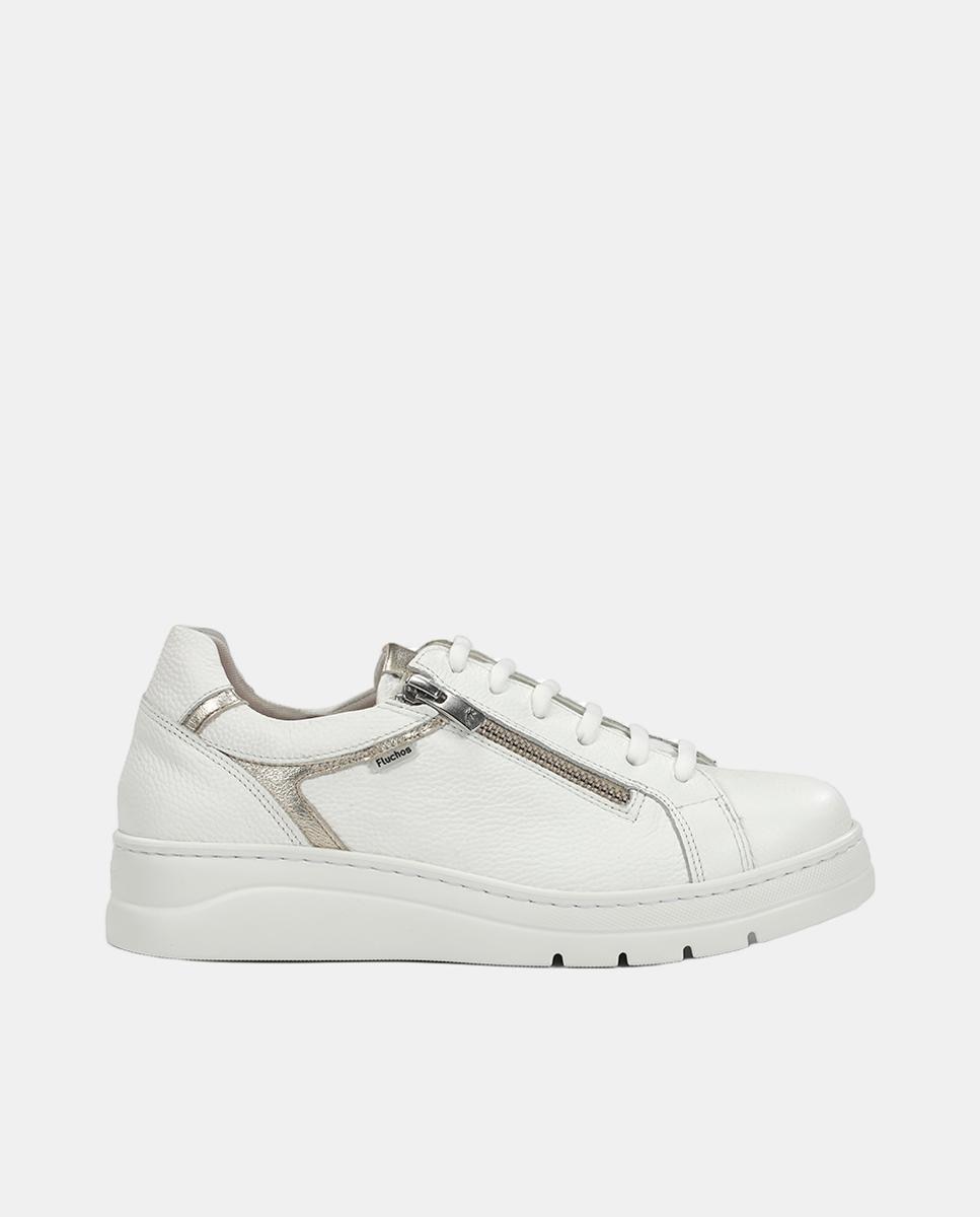 Fluchos - Sneaker de mujer en piel con cremallera.