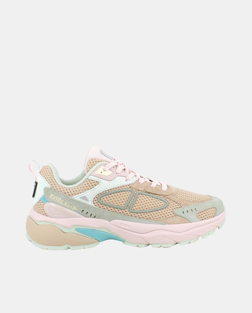 Imagem 0 de Sapatilhas Invisible Fit em Pele e Tecido com Fecho de Atacadores e Forro Goretex - Bege