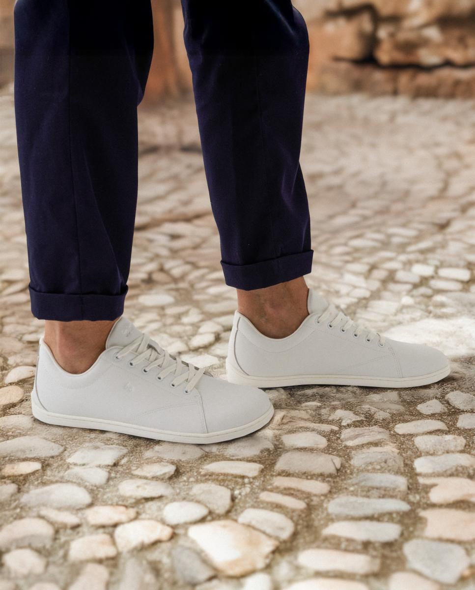 Sapatilhas em Ecopele com Sola Rasa sem Drop Branco Total-6