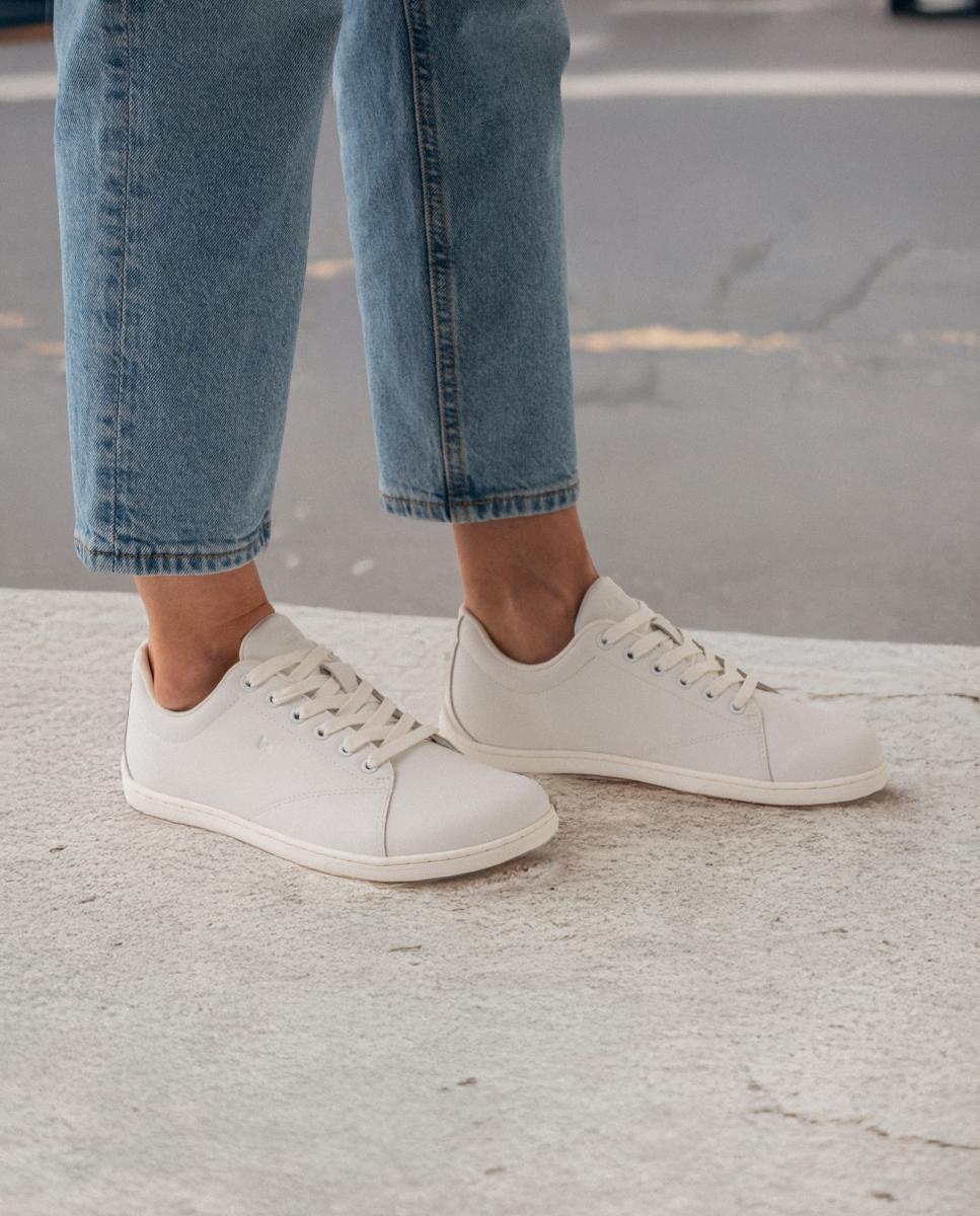 Sapatilhas em Ecopele com Sola Rasa sem Drop Branco Total-11