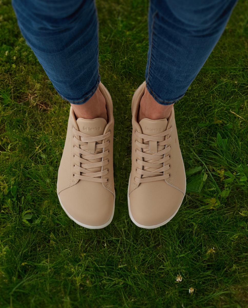 Sapatilhas em Ecopele com Sola Rasa sem Drop Castanho-claro-5