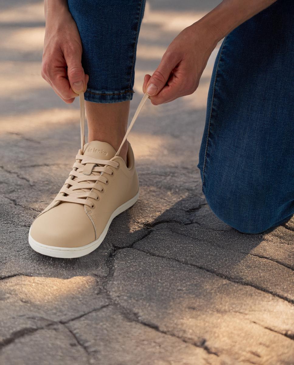 Sapatilhas em Ecopele com Sola Rasa sem Drop Castanho-claro-8