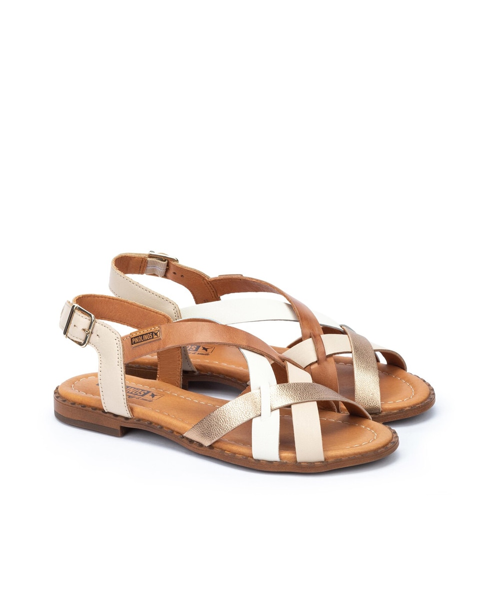 Sandálias Rasas em Pele - Creme Natural-2