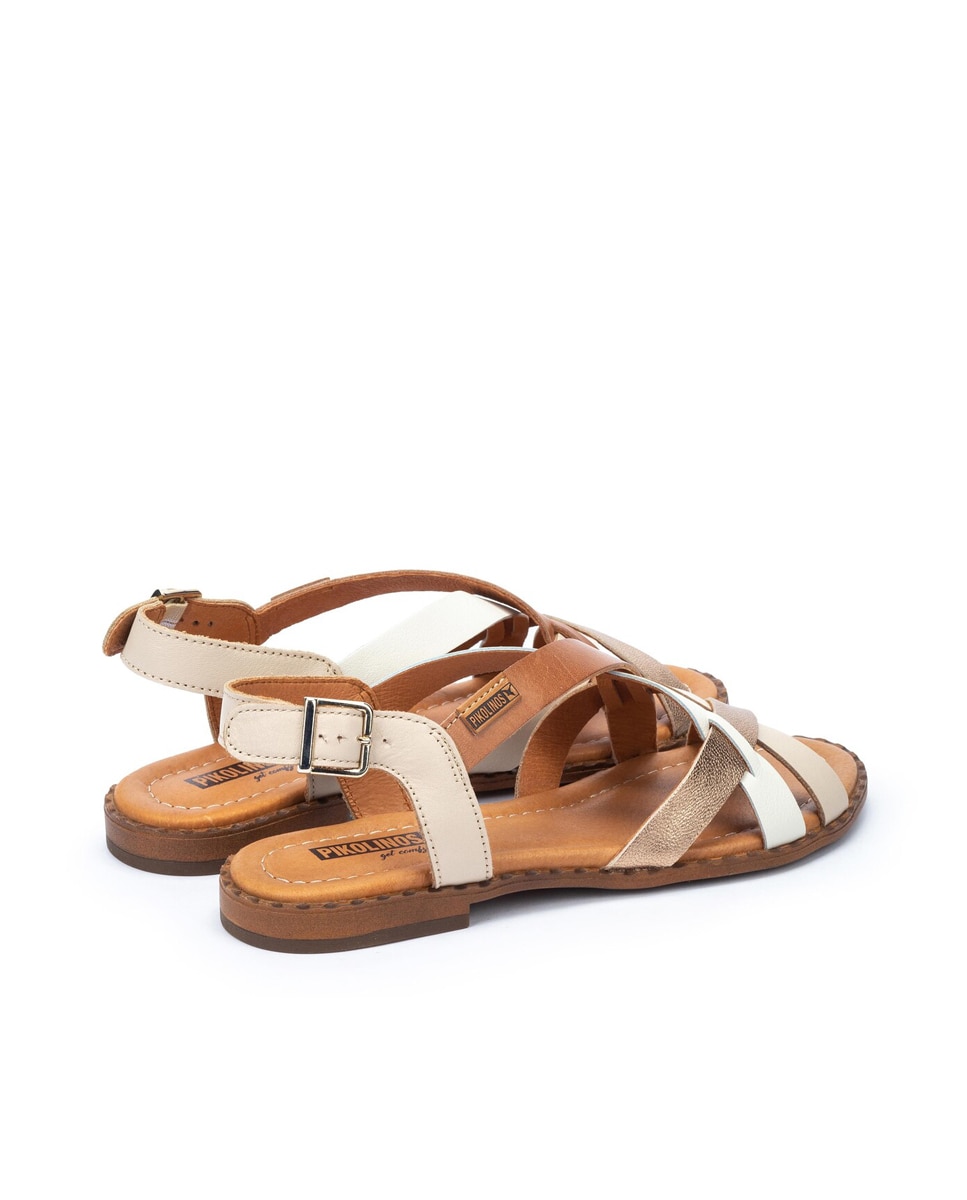 Sandálias Rasas em Pele - Creme Natural-5