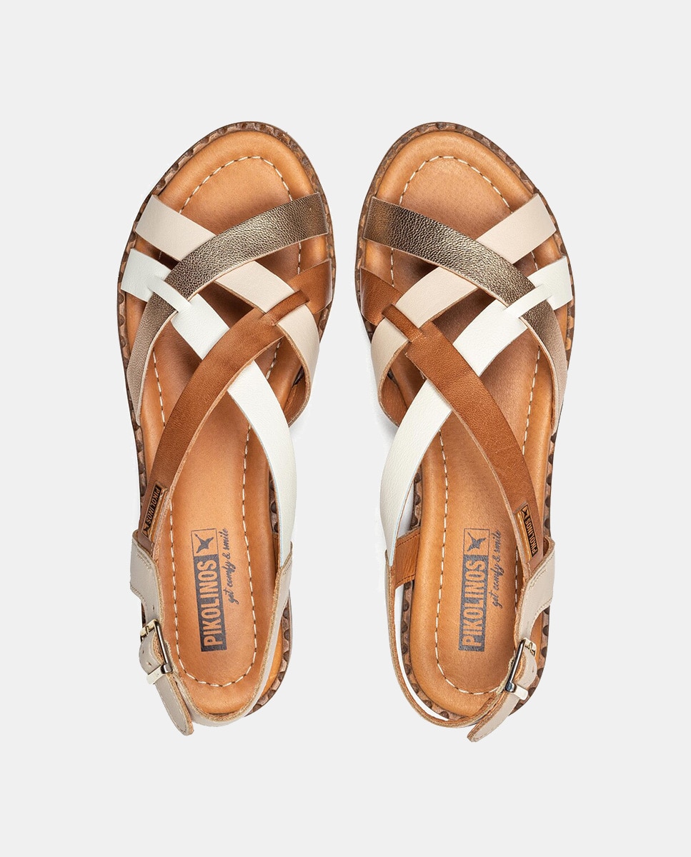 Sandálias Rasas em Pele - Creme Natural-7