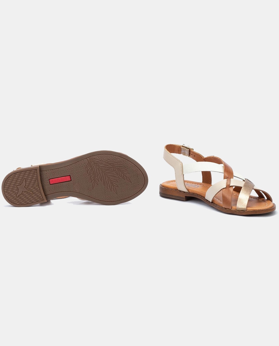 Sandálias Rasas em Pele - Creme Natural-8