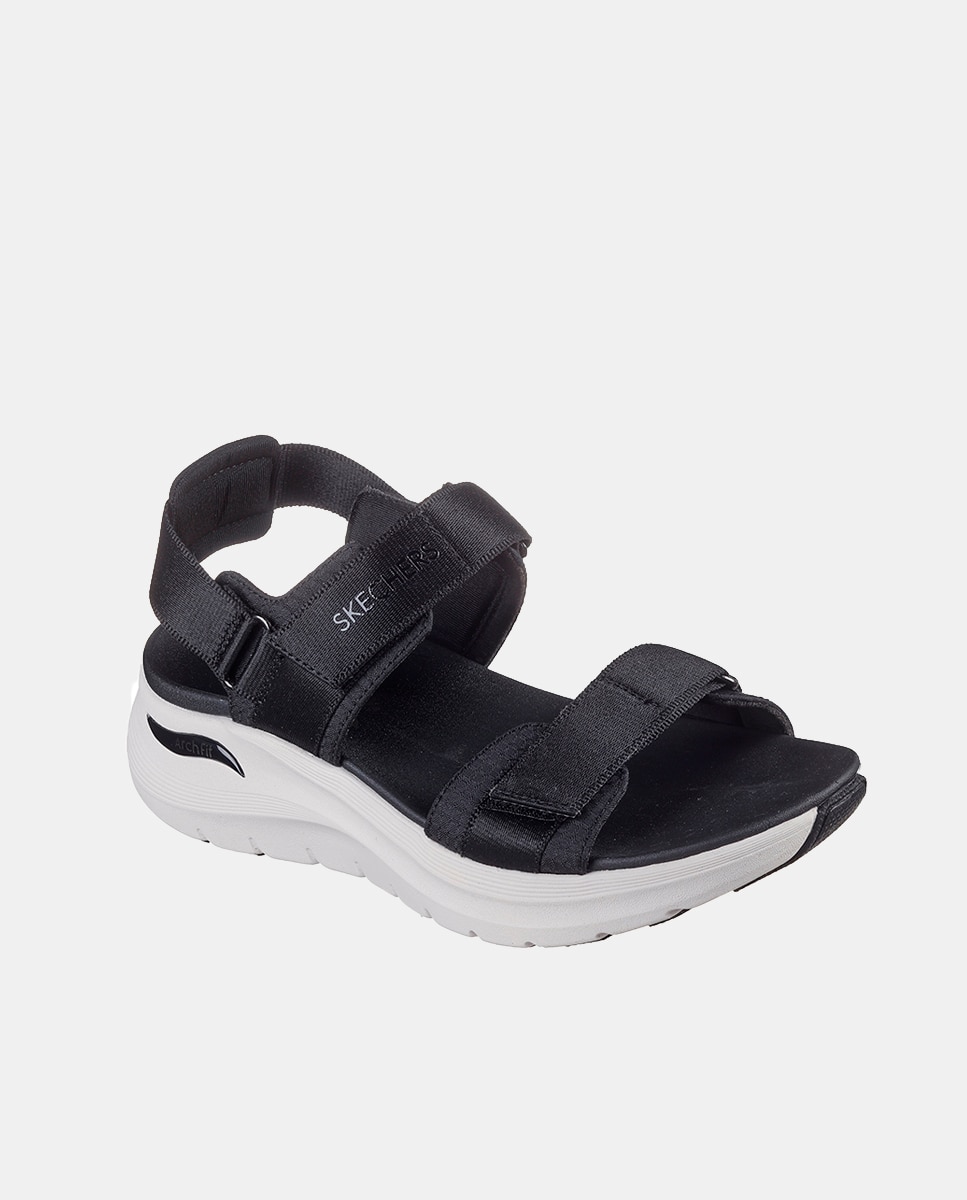 Sandálias Arch Fit com Ajuste Triplo de Velcro Preto-1