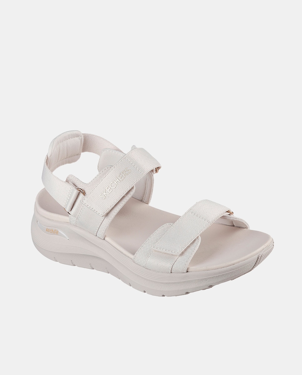Skechers - Sandalia arch fit con triple ajuste de velcro.