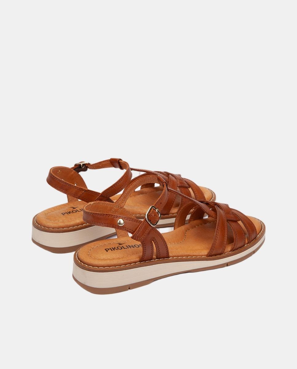 Sandálias Rasas em Pele Castanho-3