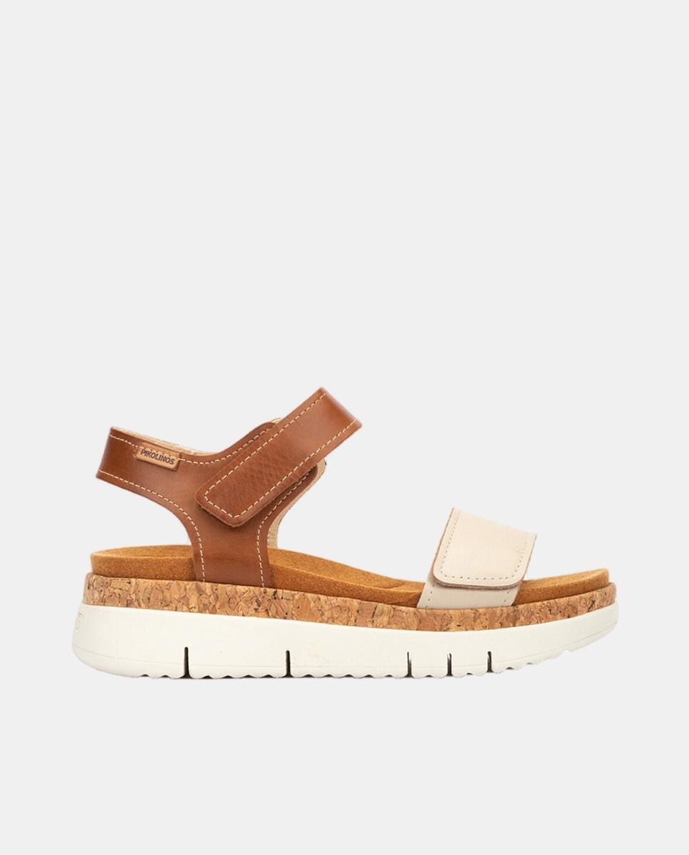 Imagem 0 de Sandálias em Pele com Cunha